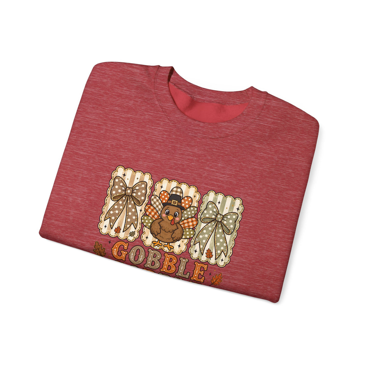 Thanksgiving Crewneck Sweatshirt — "Gobble Gobble 'til You Wobble" Turkey Design