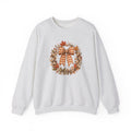 Cozy Autumn Plaid Bow Wreath Crewneck Sweatshirt