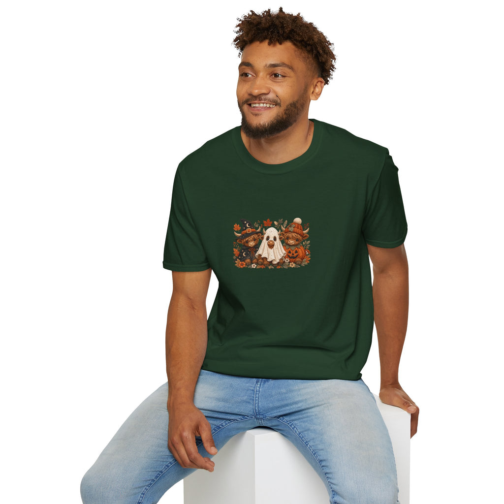Halloween Cows Trio T-Shirt — Cute Funny Gift for Her Ghost & Pumpkin Fall Tee
