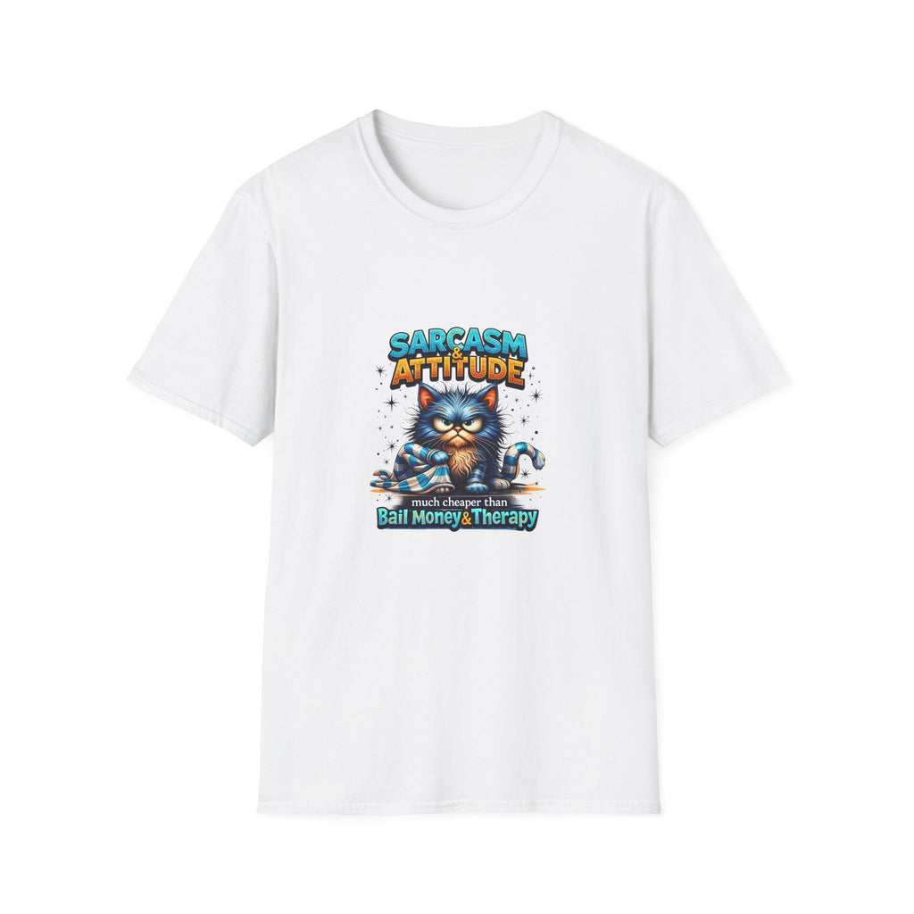 Sarcasm & Attitude Grumpy Cat T-Shirt — Funny Sarcastic Gift for Her Graphic Tee