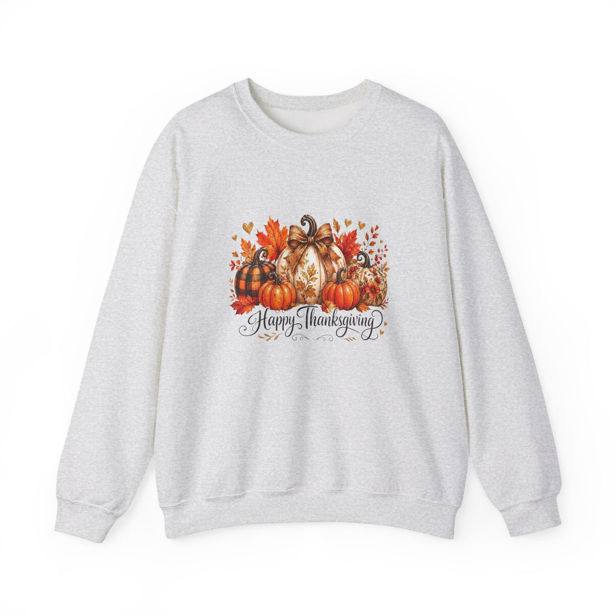 Thanksgiving Pumpkin Crewneck Sweatshirt — Happy Thanksgiving Harvest Design