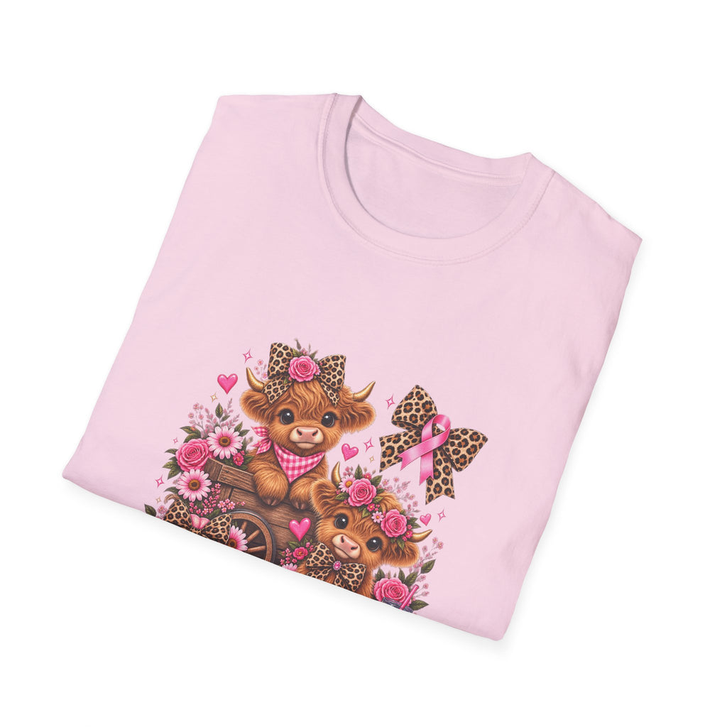 Breast Cancer Awareness Highland Cow T-Shirt
