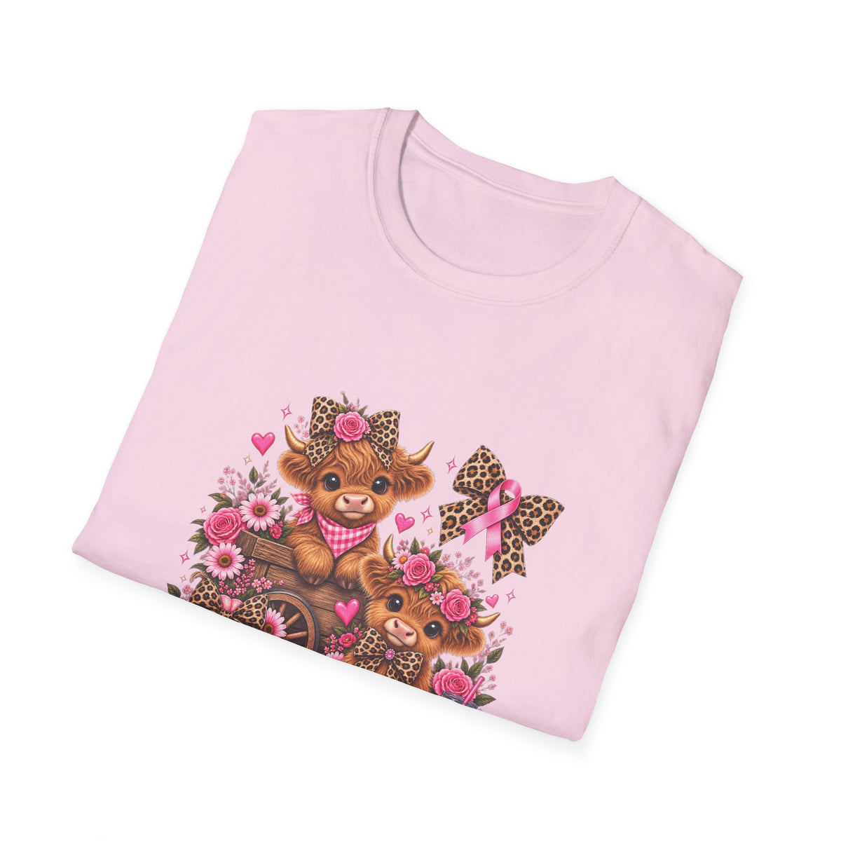 Breast Cancer Awareness Highland Cow T-Shirt