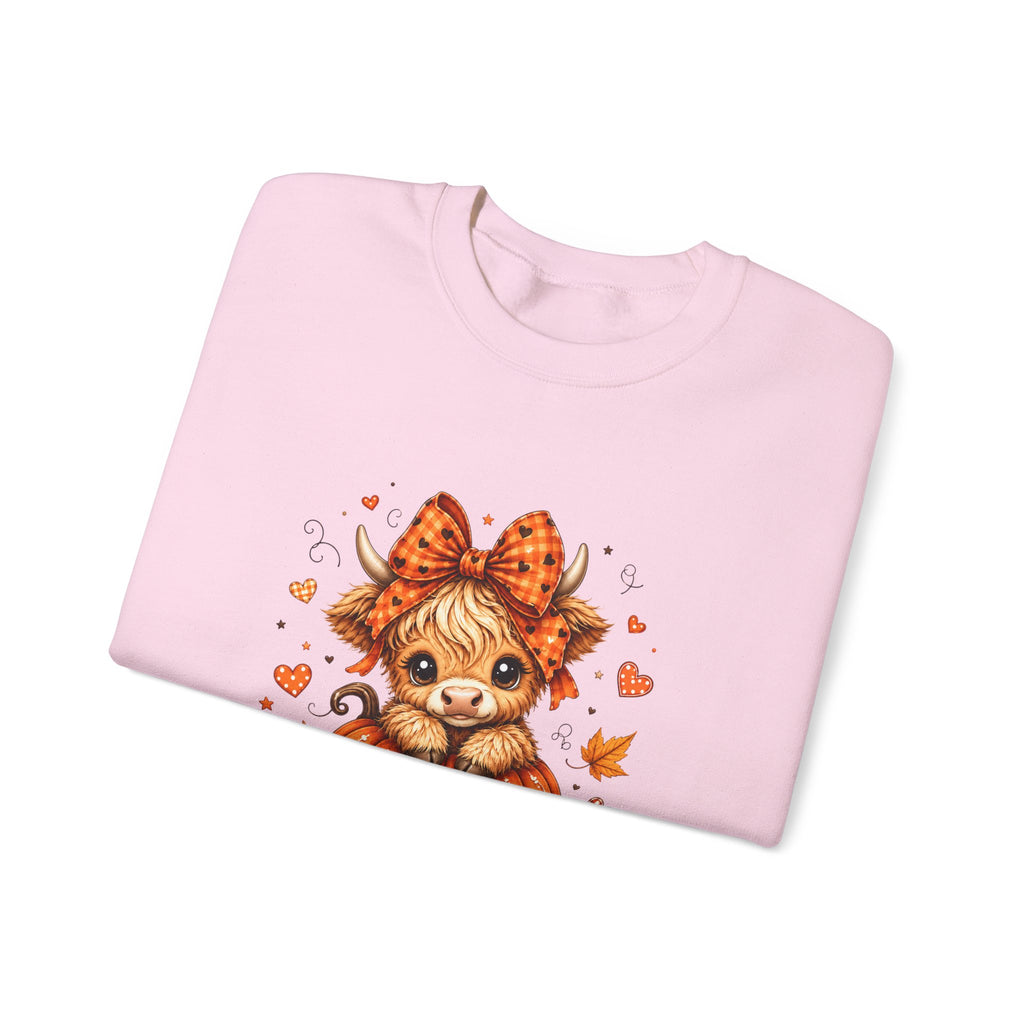 Cute Highland Cow Pumpkin Halloween Sweatshirt