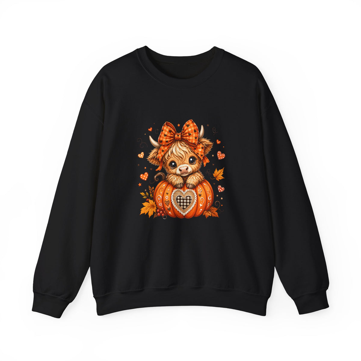 Cute Highland Cow Pumpkin Halloween Sweatshirt