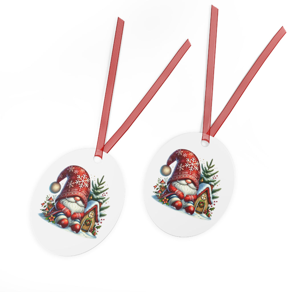 Christmas Gnome Metal Ornament Cute Holiday Tree Decoration