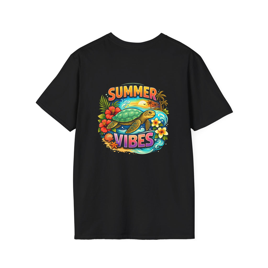 Summer Vibes Sea Turtle T-Shirt — Cute Beach Gift for Women Surf Floral Graphic Tee