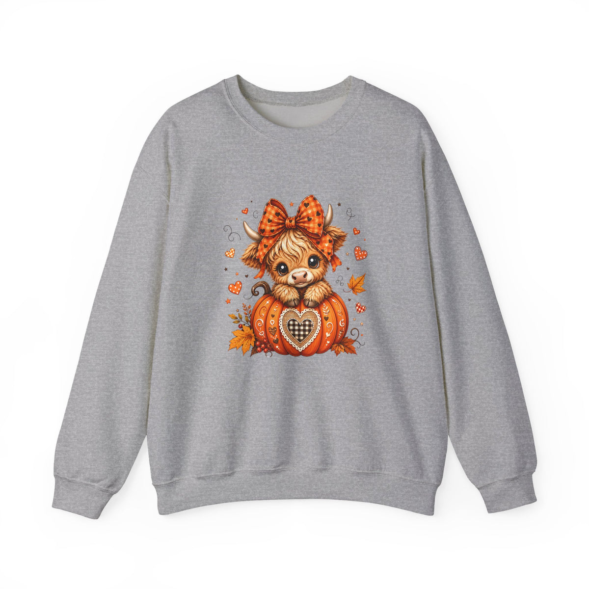 Cute Highland Cow Pumpkin Halloween Sweatshirt