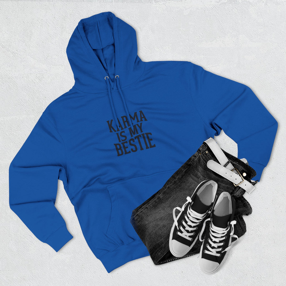 Karma Is My Bestie Graphic Pullover Hoodie