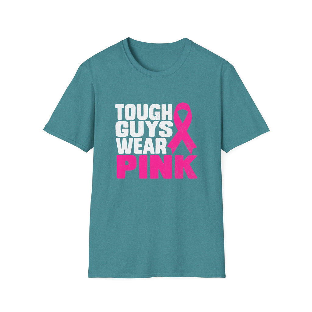 Tough Guys Wear Pink Breast Cancer Awareness T-Shirt Graphic Tee
