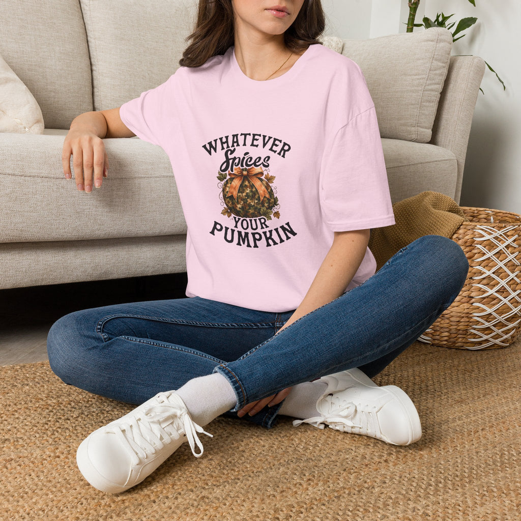 Whatever Spices Your Pumpkin T-Shirt — Funny Fall Gift for Women Pumpkin Spice Tee