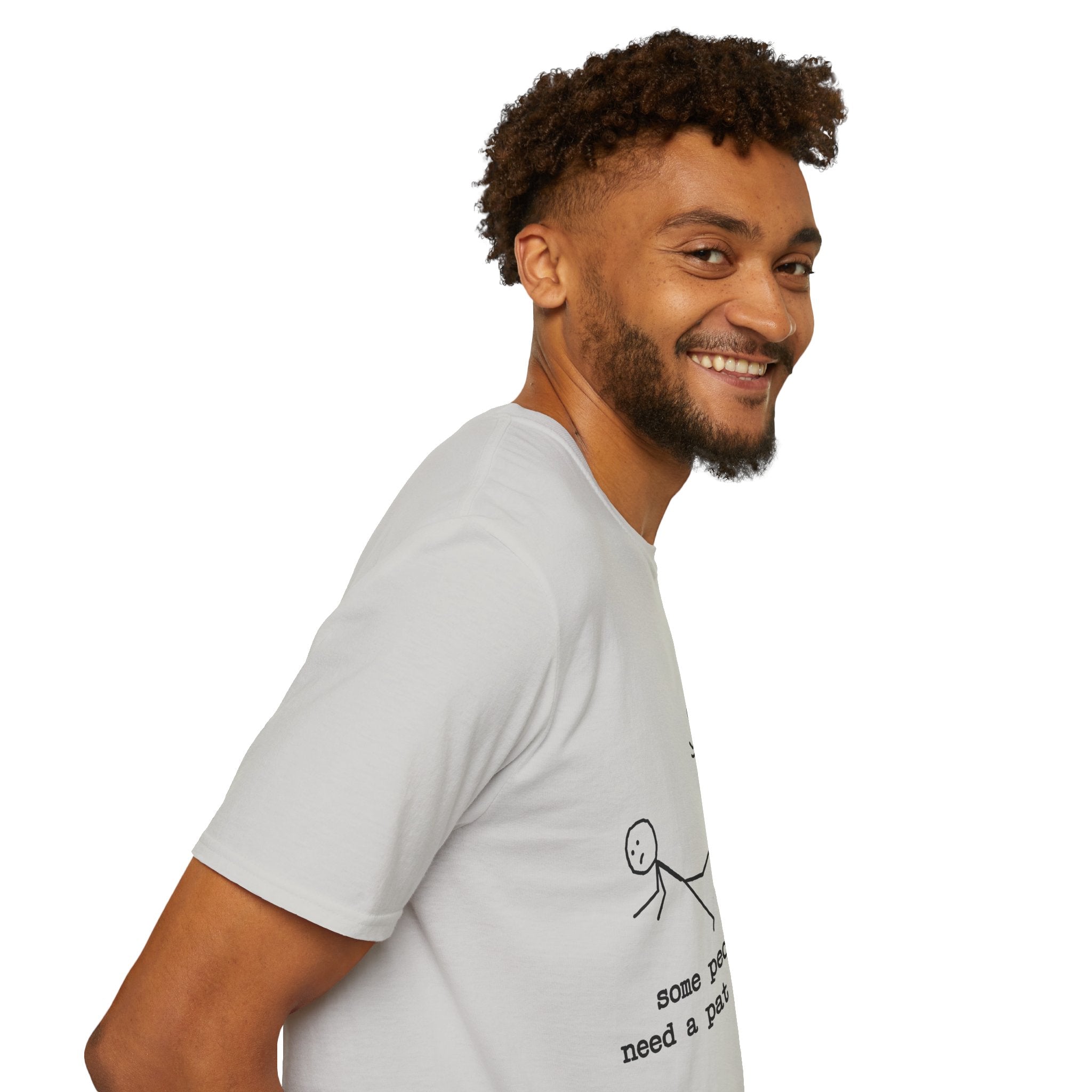 T-Shirt — "Some People Just Need a Pat on the Back" Stick Figure Humor Tee