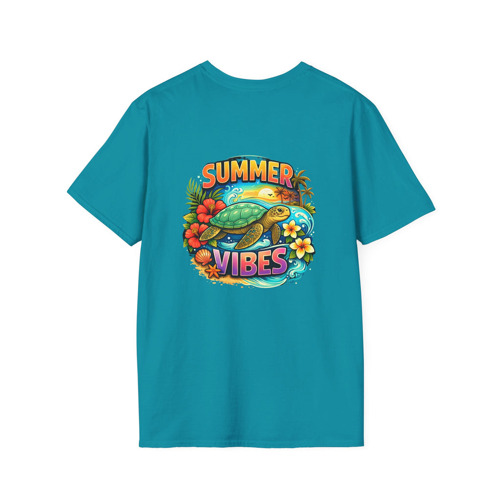 Summer Vibes Sea Turtle T-Shirt — Cute Beach Gift for Women Surf Floral Graphic Tee