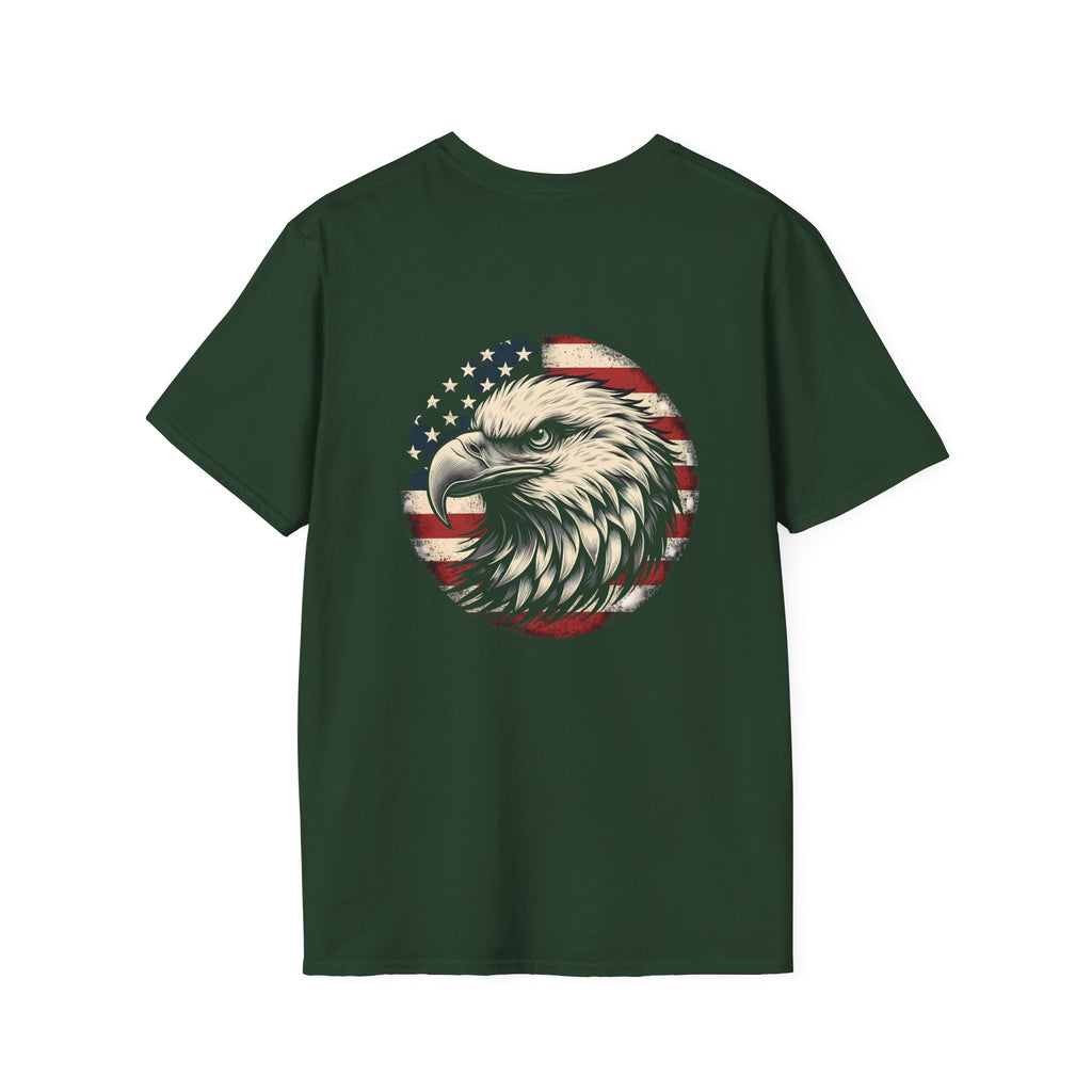 Patriotic Bald Eagle T-Shirt — American Flag Gift for Him Fourth of July Graphic Tee
