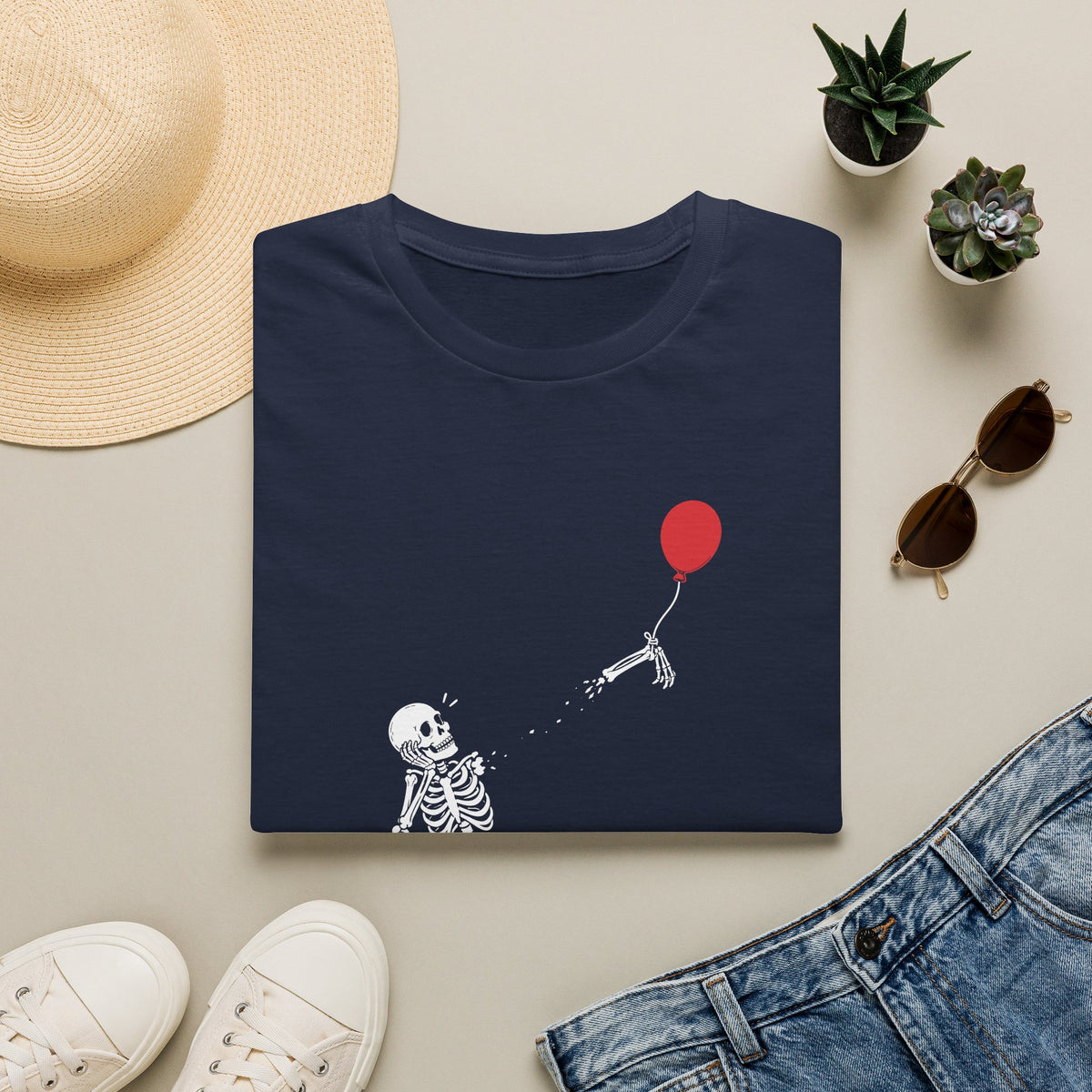 Funny Skeleton Balloon T-Shirt, Well Shit Graphic Tee
