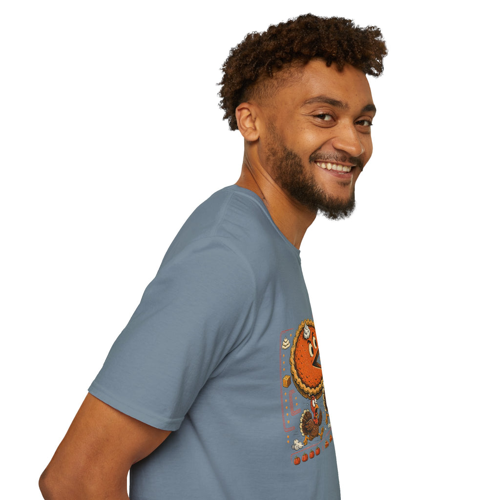 Retro Pie Monster T-Shirt — Funny Pac-Maze Dessert Gamer Tee