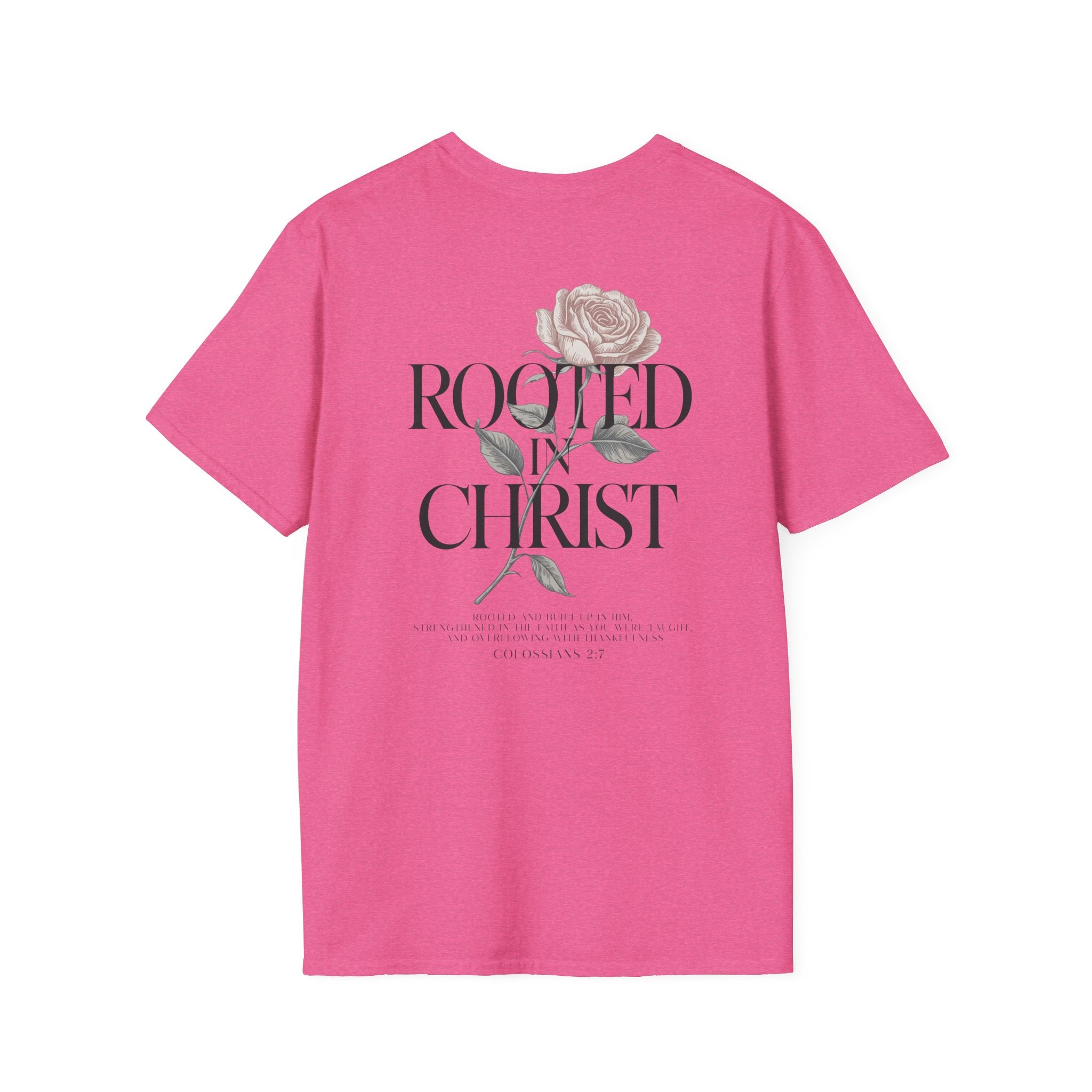Rooted in Christ Floral T-Shirt — Christian Gift for Women Faith Graphic Tee