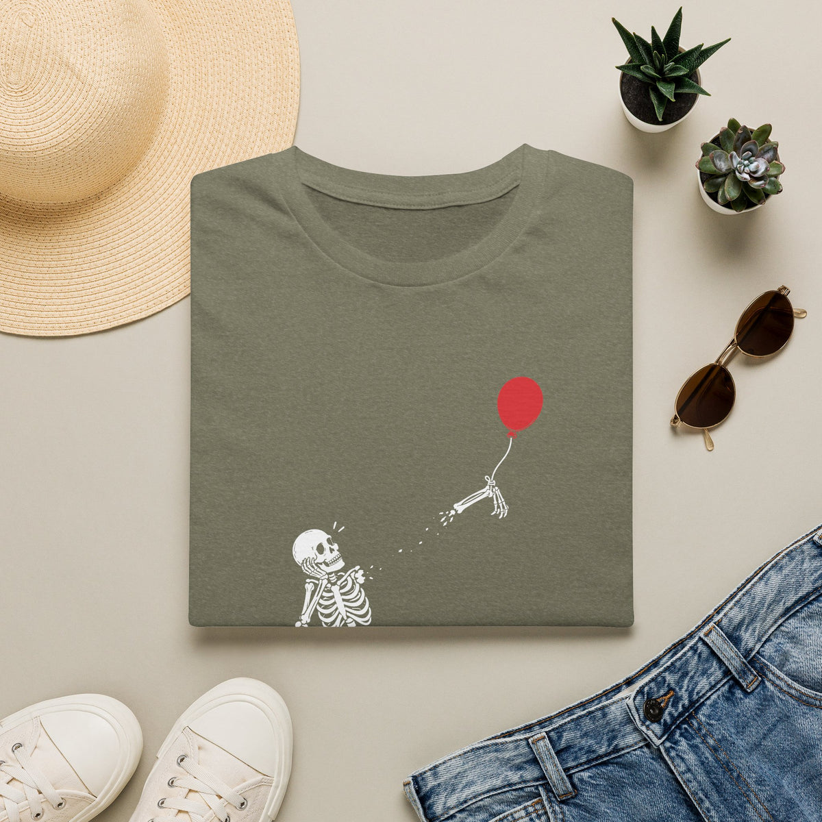 Funny Skeleton Balloon T-Shirt, Well Shit Graphic Tee
