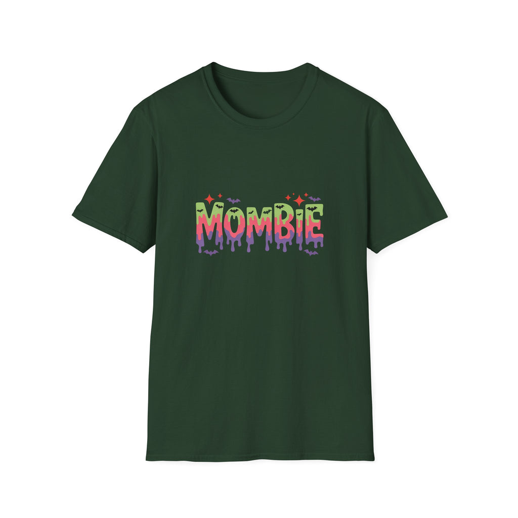 Mombie Halloween T-Shirt — Funny Zombie Mom Gift for Her Neon Graphic Tee