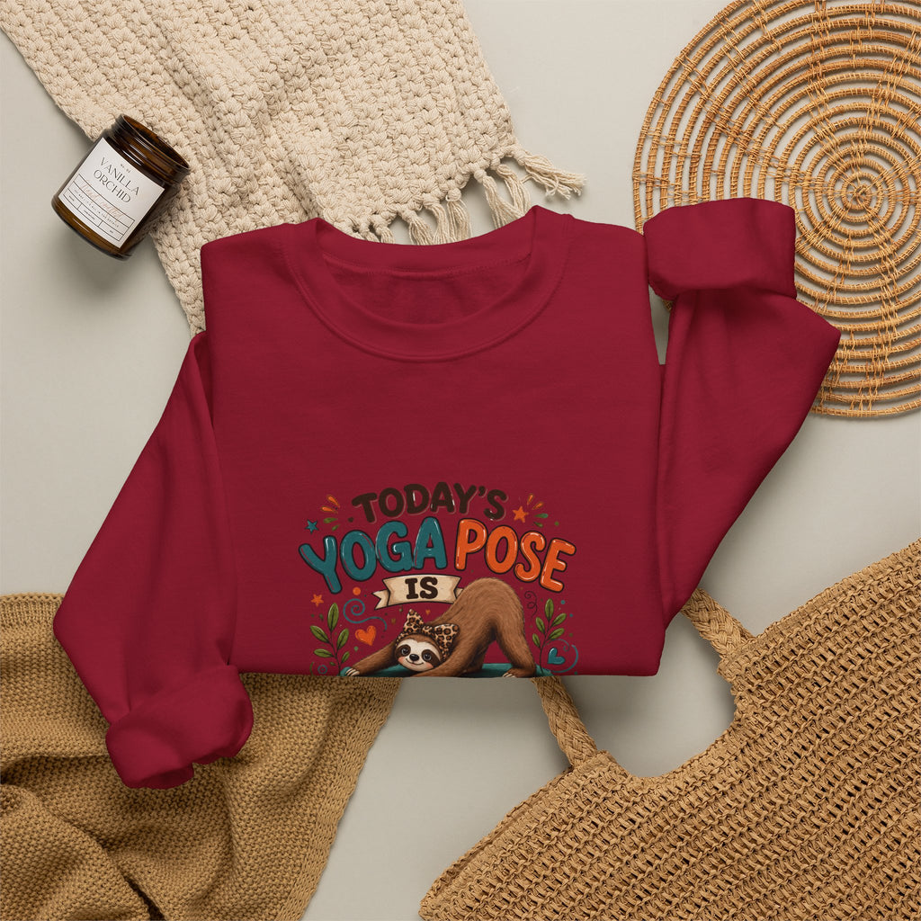 Downward Spiral Sloth Sweatshirt — Funny Lazy Gift for Her Yoga Pose Crewneck