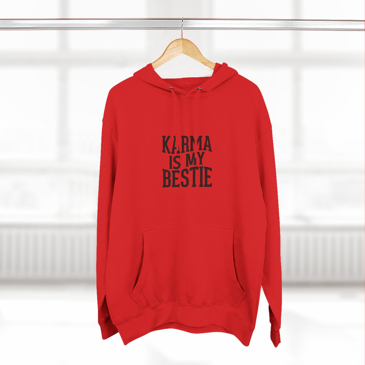 Karma Is My Bestie Graphic Pullover Hoodie