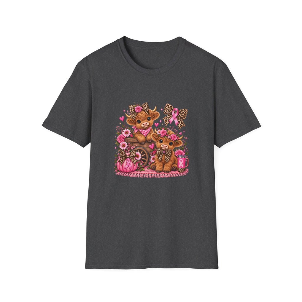 Breast Cancer Awareness Highland Cow T-Shirt