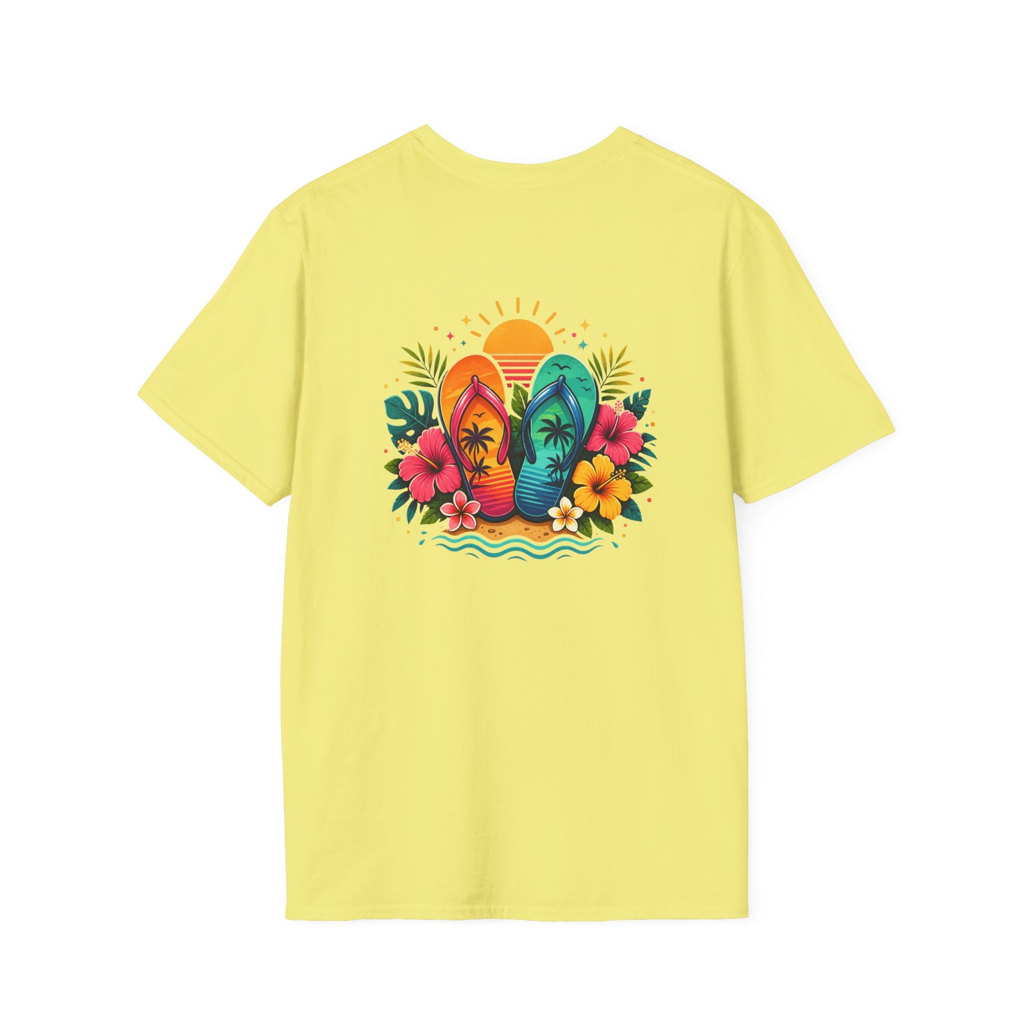 Floral Surf Chest Print T-Shirt — Cute Beach Gift for Women Graphic Tee