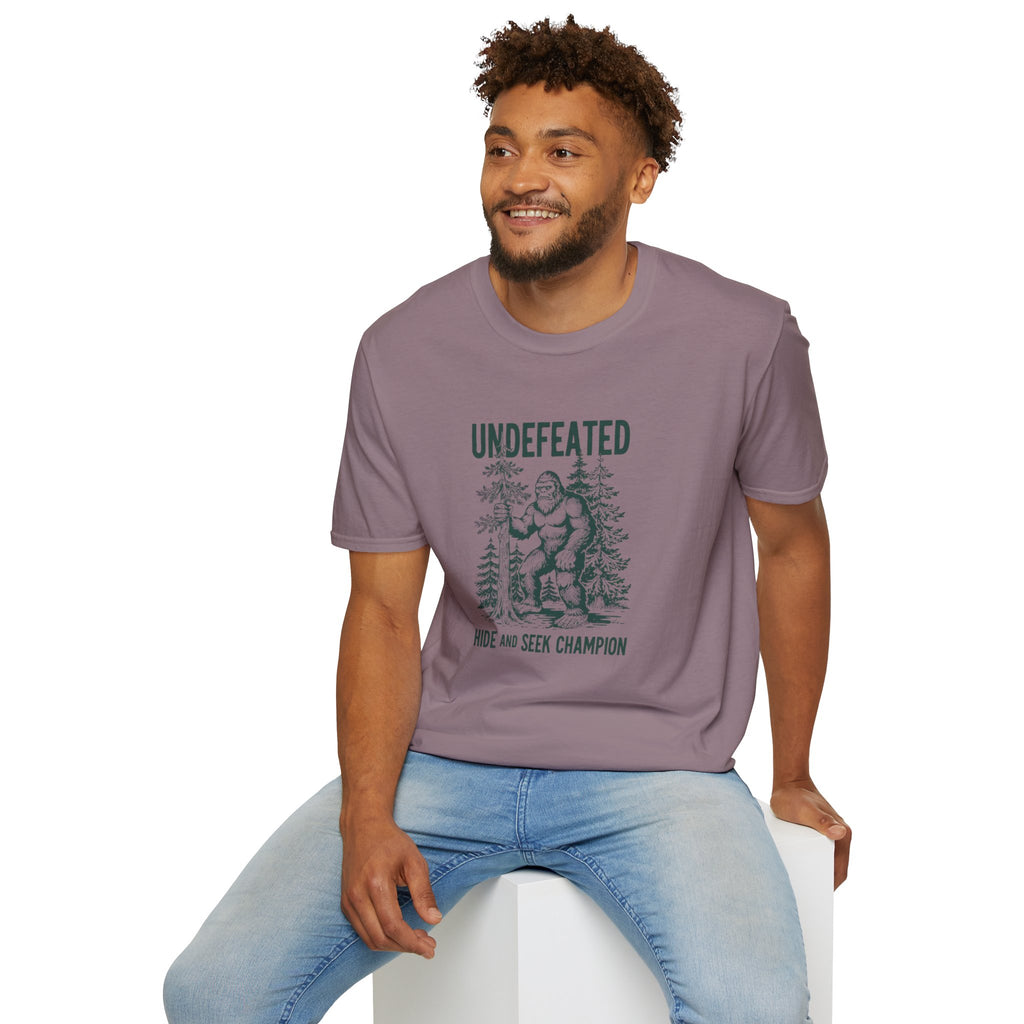 Undefeated Bigfoot T-Shirt — 'Hide and Seek Champion' Graphic Tee