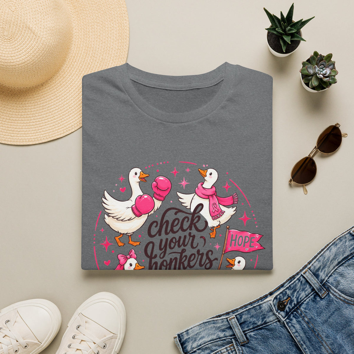 Check Your Honkers Breast Cancer Awareness T-Shirt
