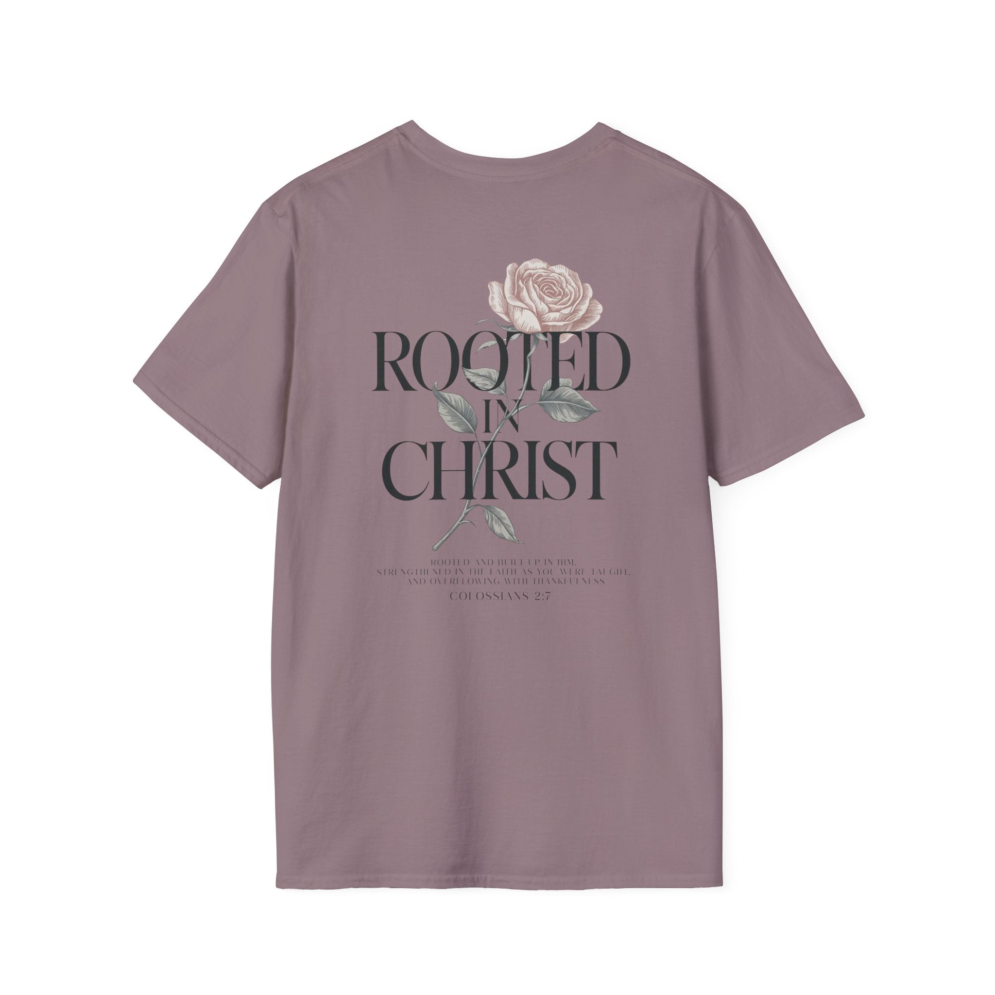 Rooted in Christ Floral T-Shirt — Christian Gift for Women Faith Graphic Tee