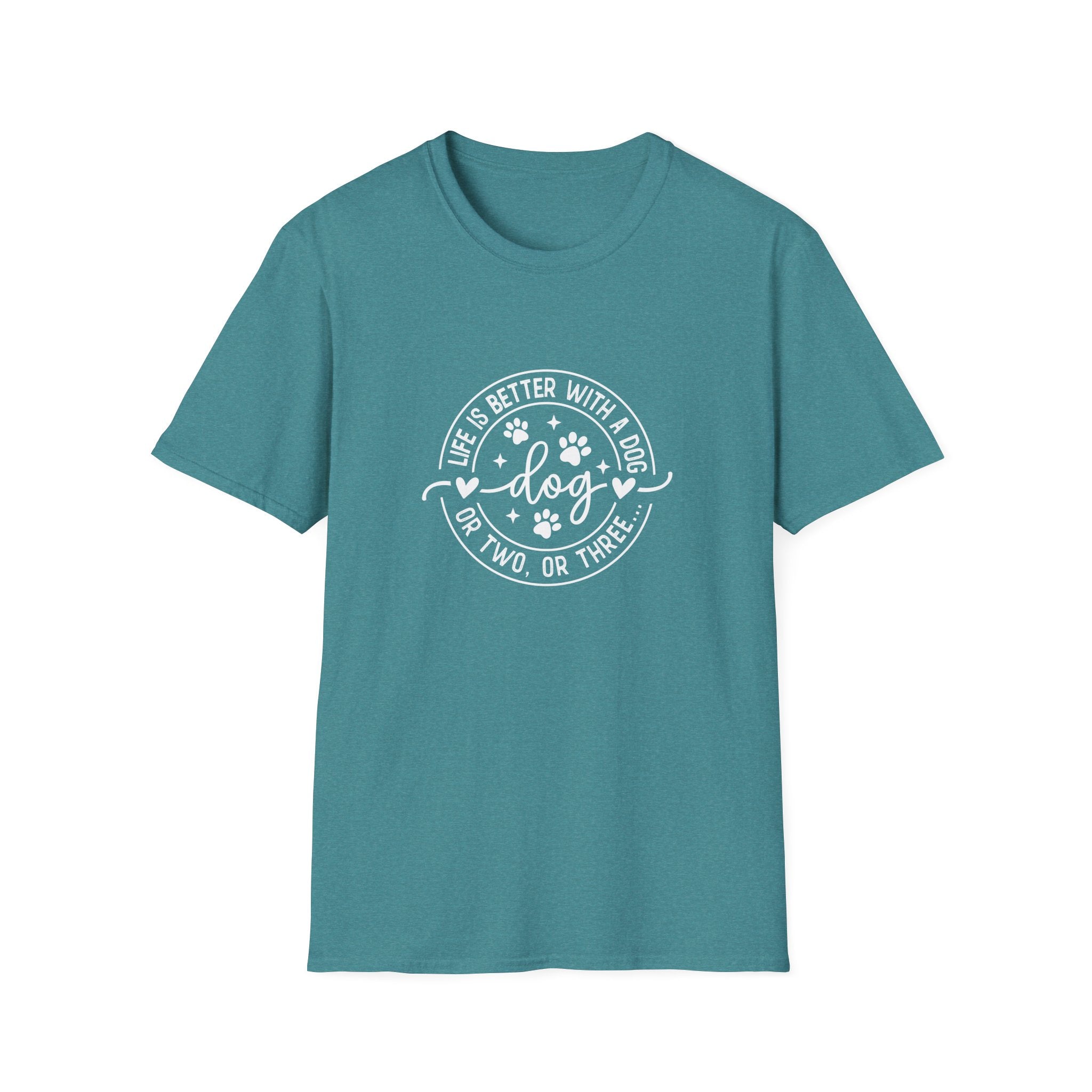 Life Is Better With a Dog T-Shirt — Funny Dog Lover Gift for Women Paw Print Tee