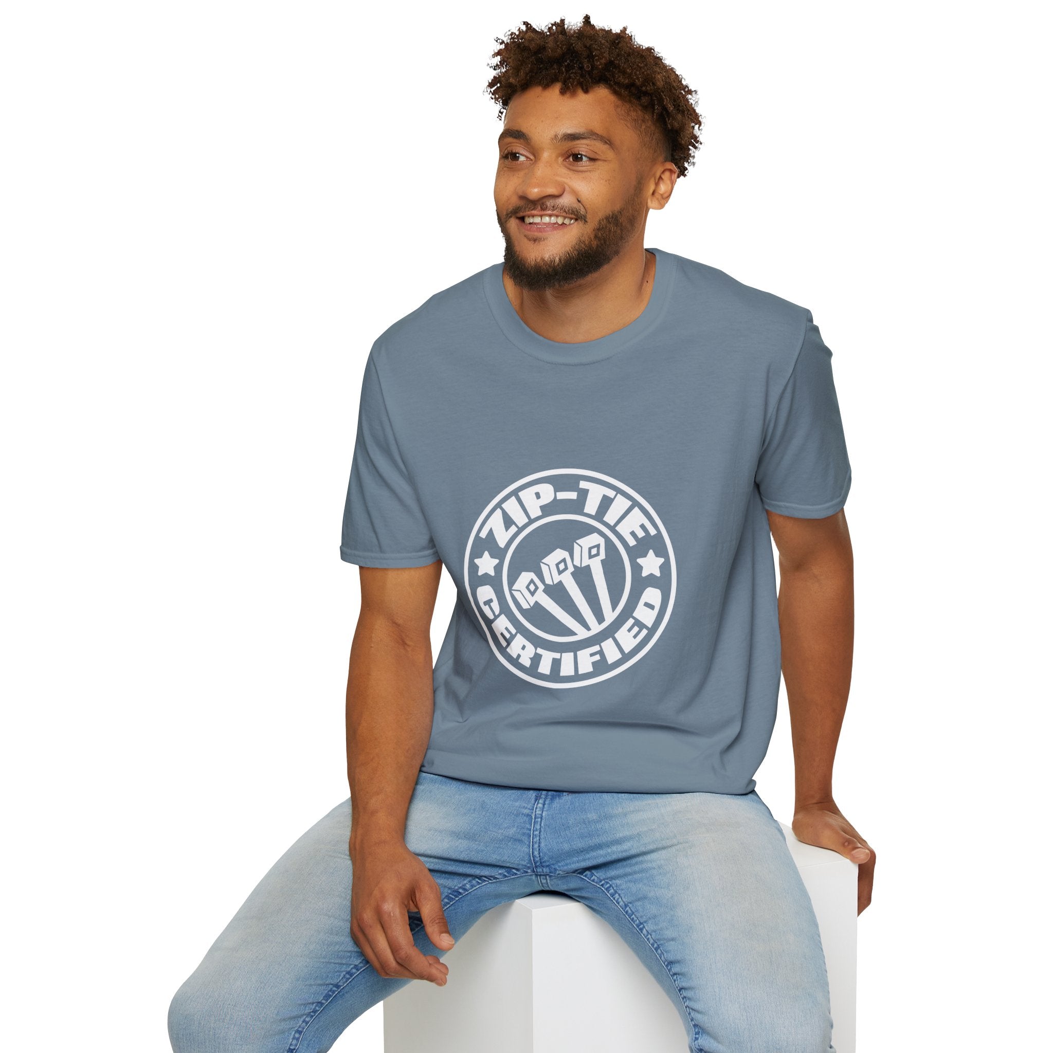Zip-Tie Certified T-Shirt — Funny Handyman Gift for Him Bold Graphic Tee
