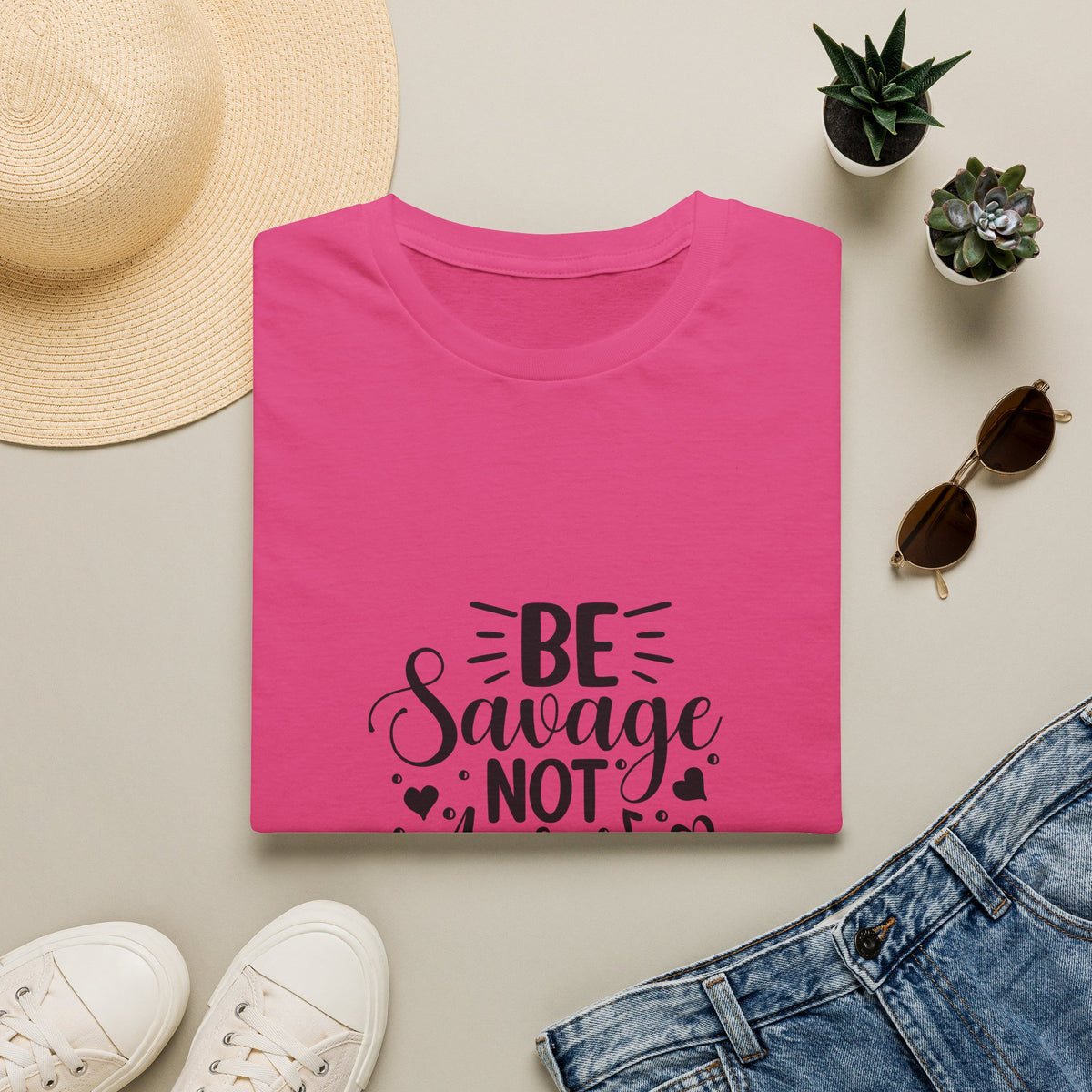 Be Savage Not Average T-Shirt Motivational Graphic Tee for Confident Women & Teens