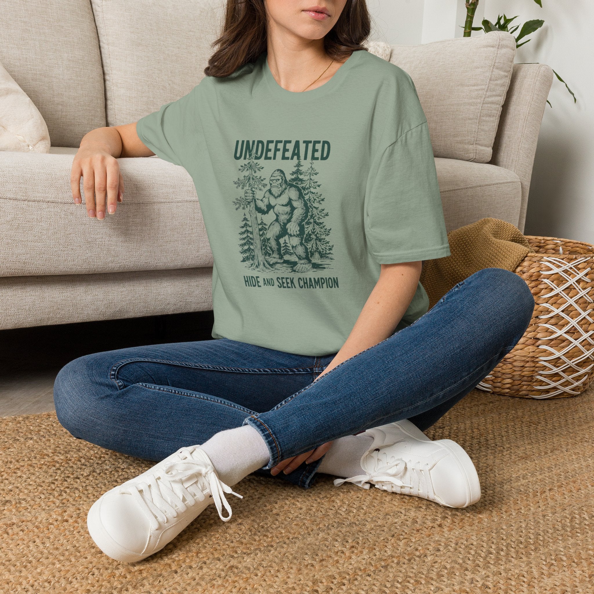 Undefeated Bigfoot T-Shirt — 'Hide and Seek Champion' Graphic Tee