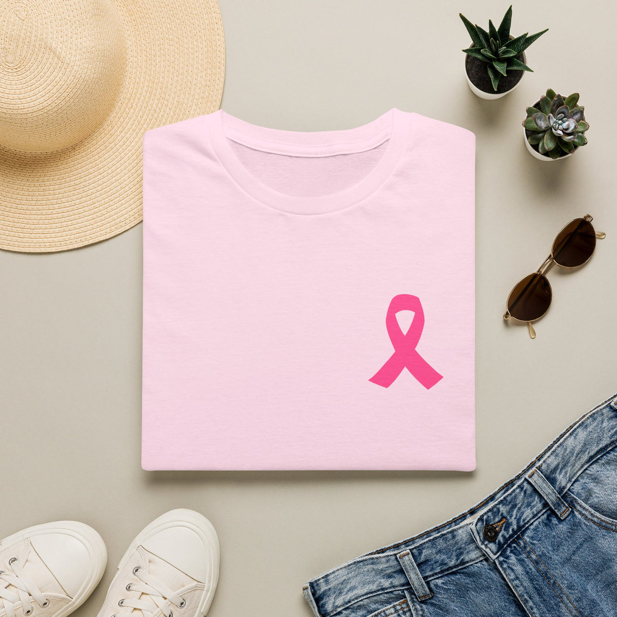 Pink Ribbon Support Squad Breast Cancer Awareness T-Shirt