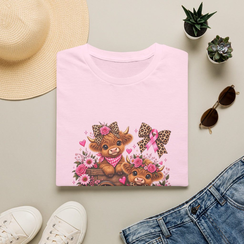 Breast Cancer Awareness Highland Cow T-Shirt