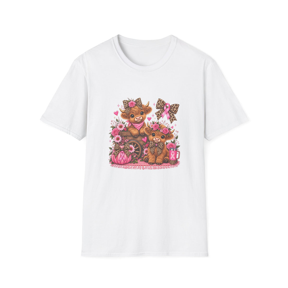 Breast Cancer Awareness Highland Cow T-Shirt