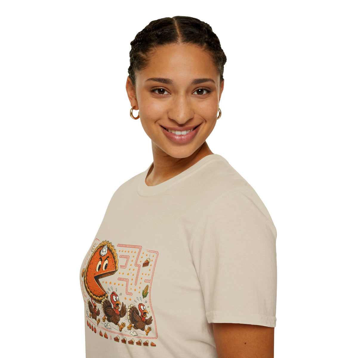 Retro Pie Monster T-Shirt — Funny Pac-Maze Dessert Gamer Tee