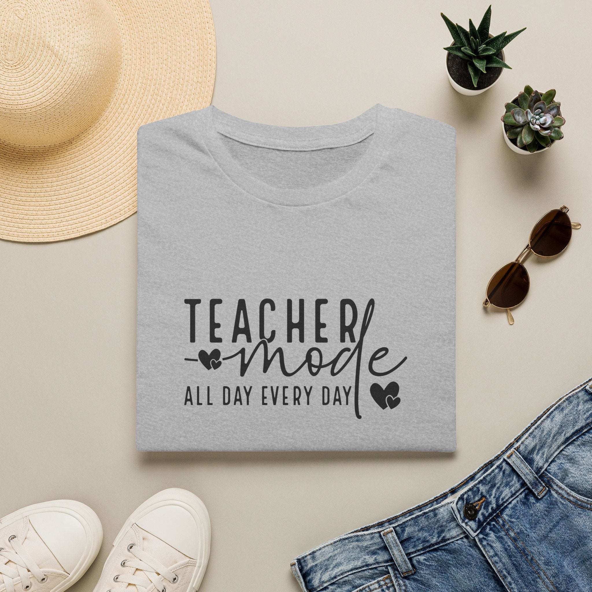 Teacher Mode All Day Every Day T-Shirt — Funny Teacher Gift Appreciation Graphic Tee