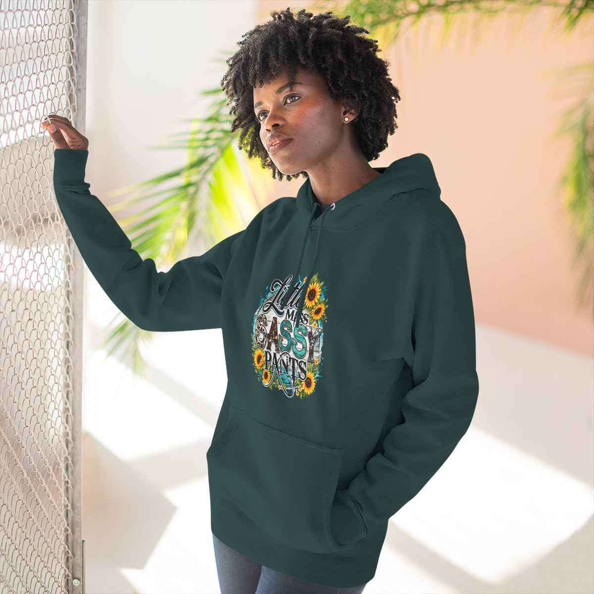 Little Miss Sassy Pants Hoodie Floral Graphic Pullover Sweatshirt