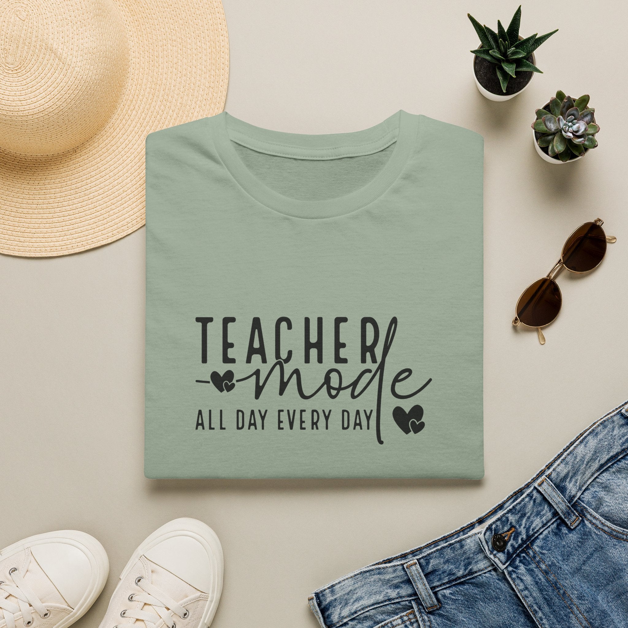 Teacher Mode All Day Every Day T-Shirt — Funny Teacher Gift Appreciation Graphic Tee
