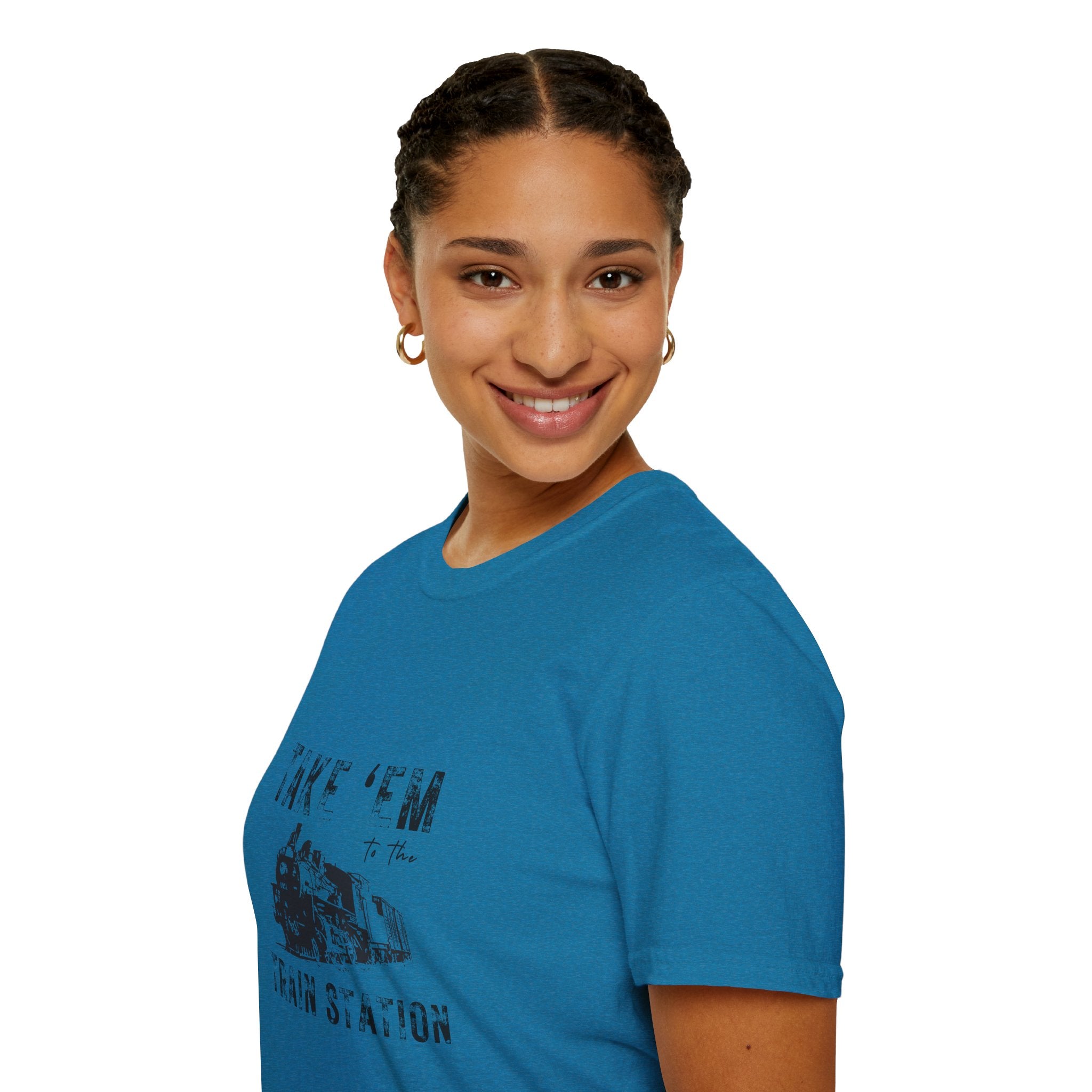 Take 'Em to the Train Station T-Shirt — Funny Sarcastic Gift Vintage Engine Graphic Tee