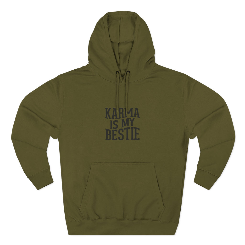 Karma Is My Bestie Graphic Pullover Hoodie