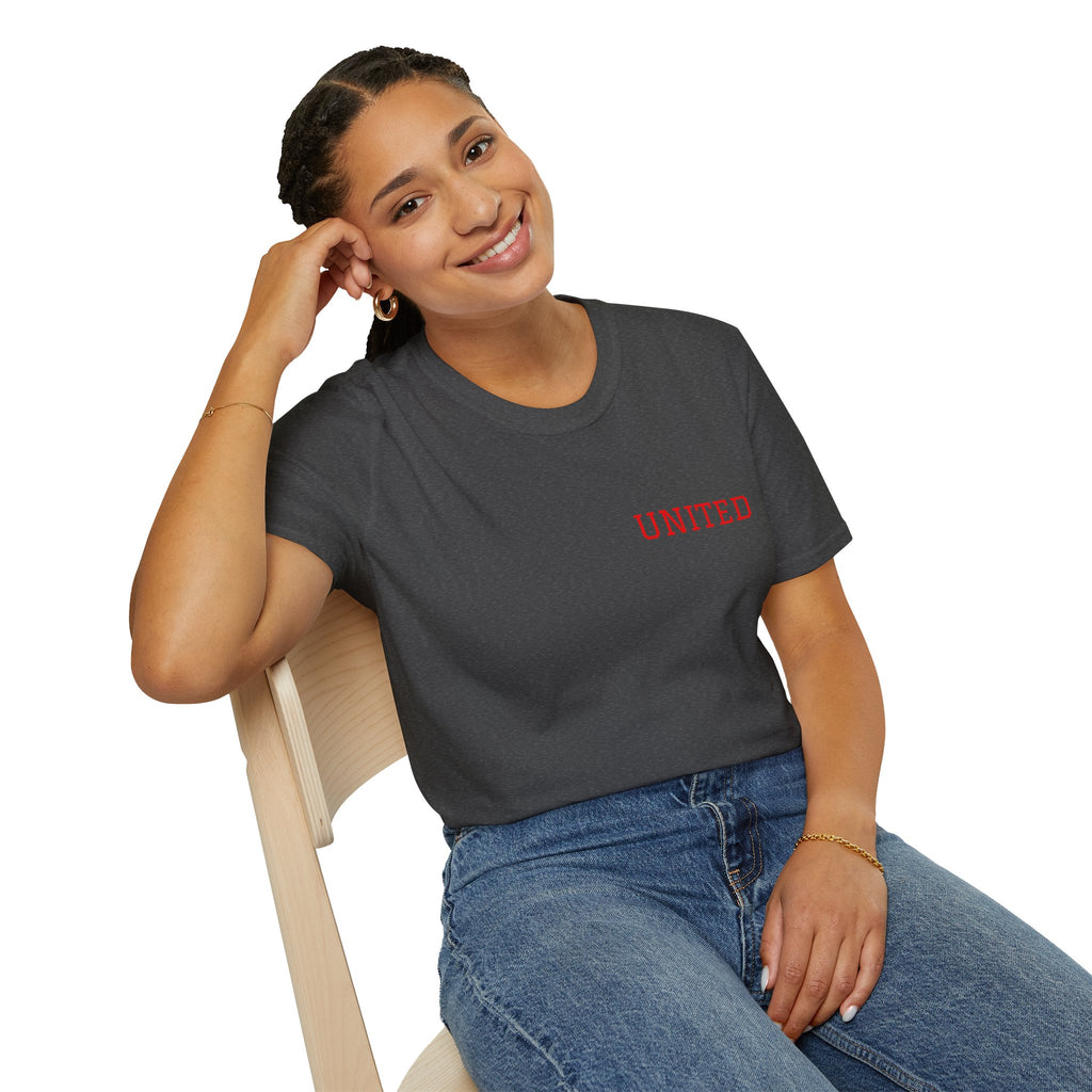 United American Flag T-Shirt — Patriotic Gift for Him Red Chest Graphic Tee