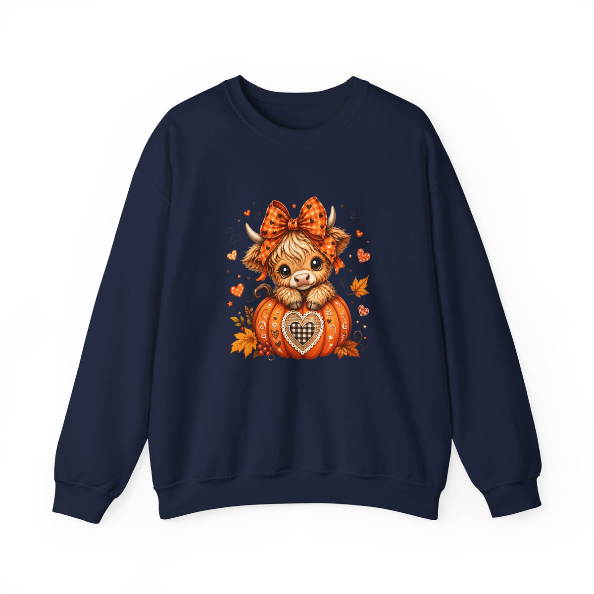 Cute Highland Cow Pumpkin Halloween Sweatshirt