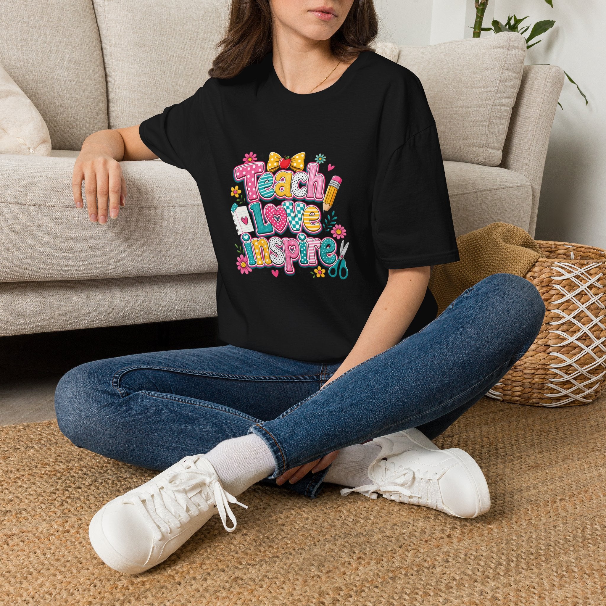 Teach Love Inspire T-Shirt — Cute Colorful Teacher Gift School Appreciation Tee
