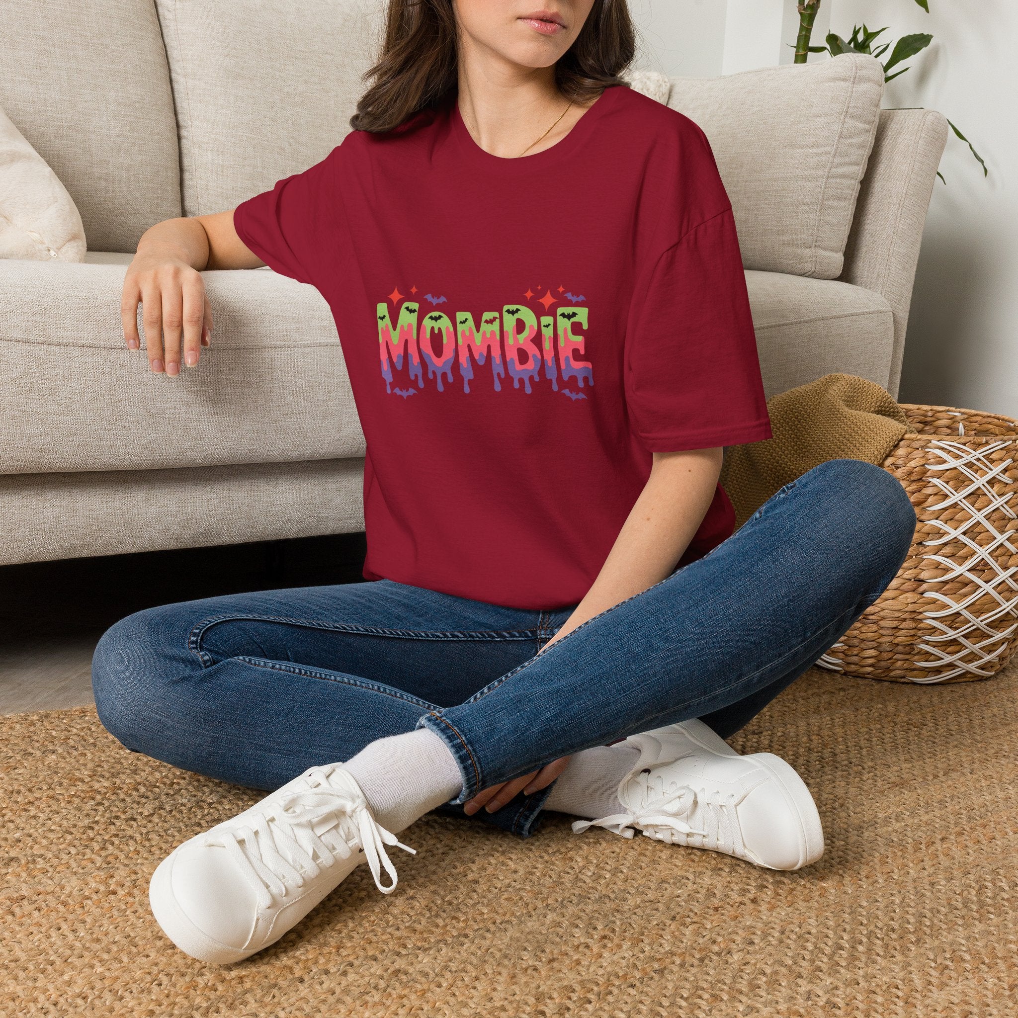 Mombie Halloween T-Shirt — Funny Zombie Mom Gift for Her Neon Graphic Tee