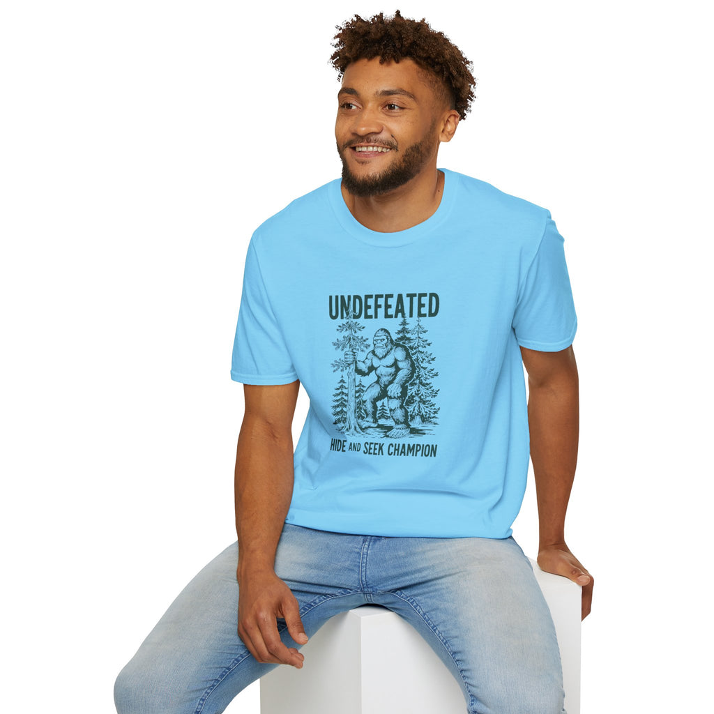 Undefeated Bigfoot T-Shirt — 'Hide and Seek Champion' Graphic Tee