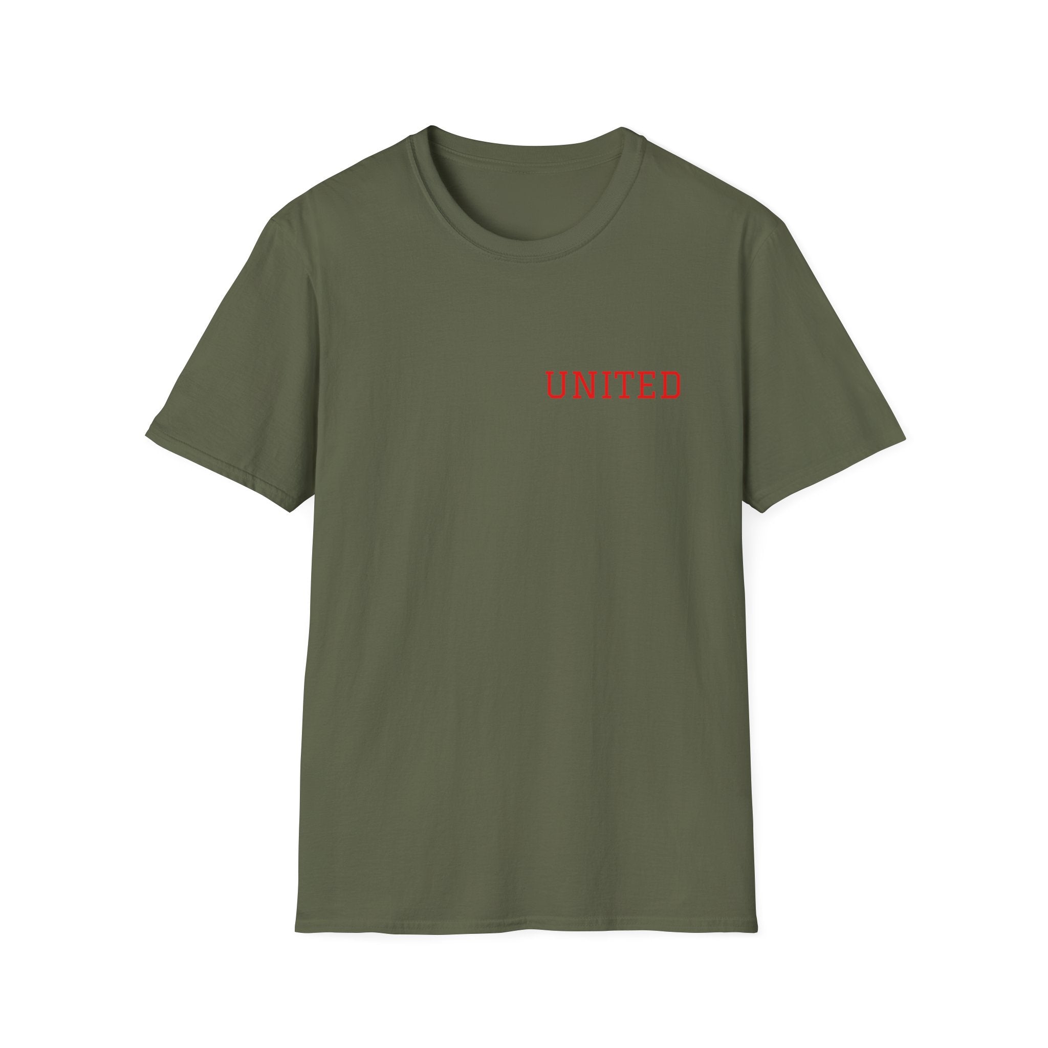 United American Flag T-Shirt — Patriotic Gift for Him Red Chest Graphic Tee