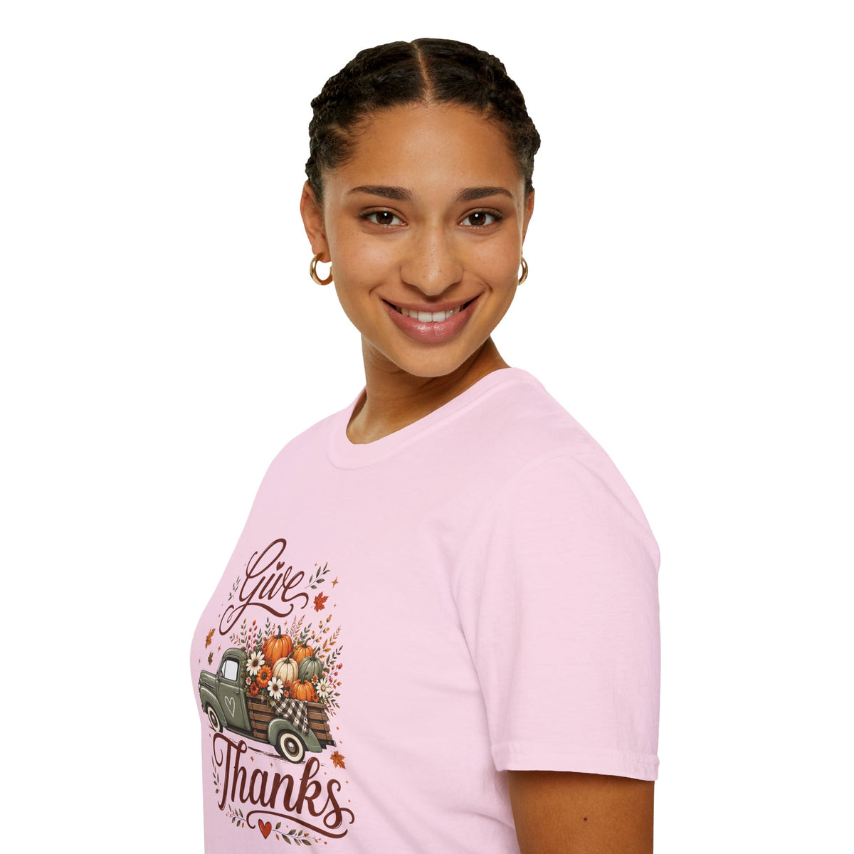 Give Thanks Fall Truck T-Shirt — Pumpkin Harvest Autumn Tee